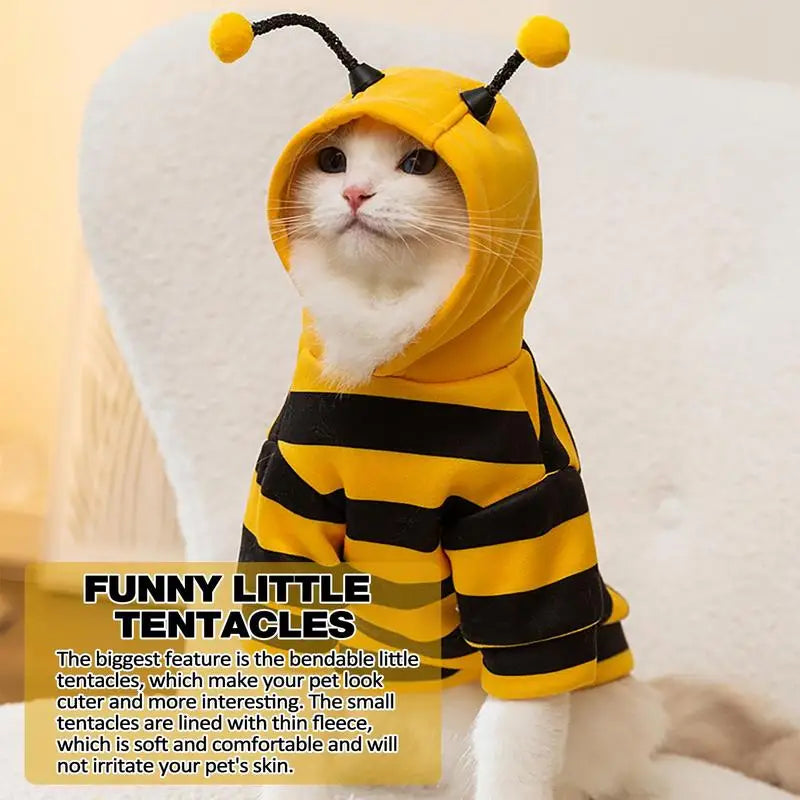 Cat Bee Costume – Soft Holiday Cosplay Hoodie for Pets
