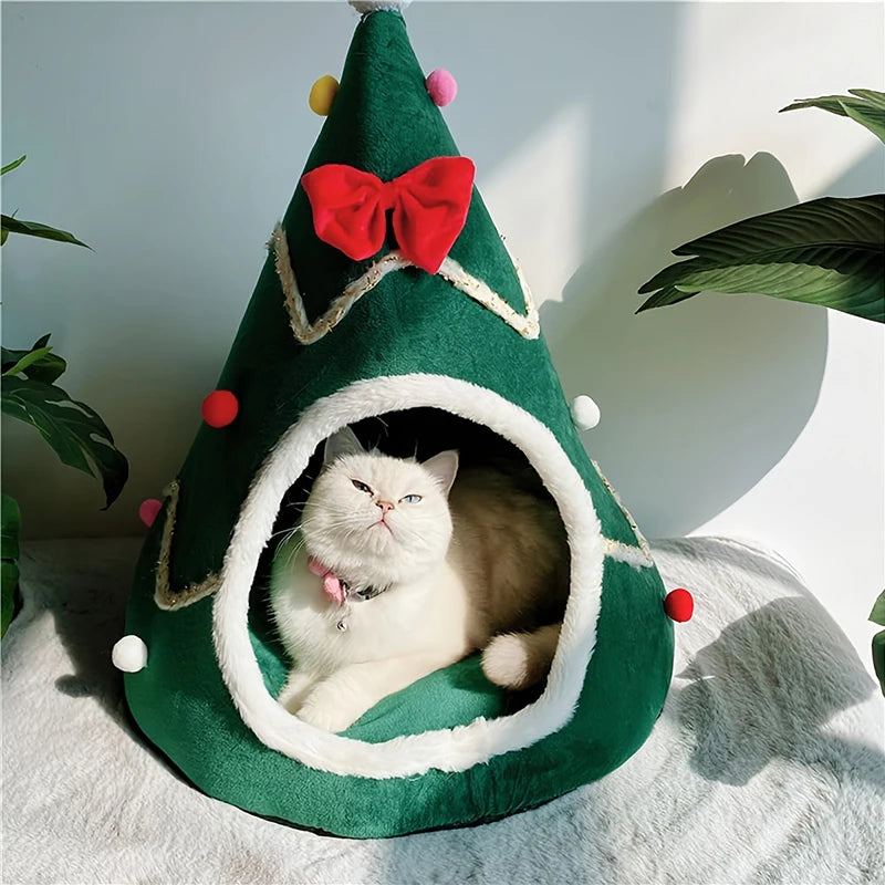 Christmas Cat & Dog Beds - Warm Winter Pet Supplies