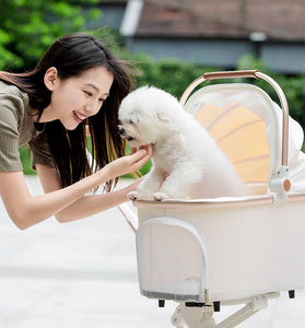 Compact pet travel stroller
