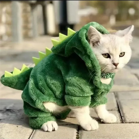 Dinosaur Halloween Costume Fleece Hoodie for Pets
