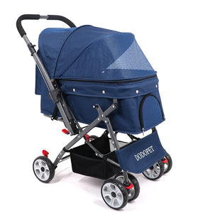 Foldable pet carrier stroller
