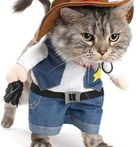 Funny Pet Cowboy Costume Halloween Pet Outfit