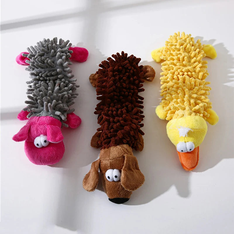 Durable Plush Dog Toy - Animal Shape with Squeaker for Small Dogs