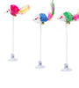 Swinging Mouse Toy - Suction Cup, Spring, and Feather with Bell Sound