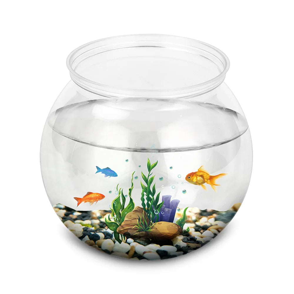 Plastic Fish Bowl - Desktop Aquarium Tanks (Small, Medium, Large) for Betta & Mini Fish