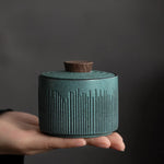 Green Ceramic Keepsake Urn - Cremation Urn for Human, Dog, Cat, Bird & Small Animals, Memorial Ashes Holder