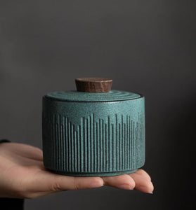 Green Ceramic Keepsake Urn - Cremation Urn for Human, Dog, Cat, Bird & Small Animals, Memorial Ashes Holder