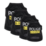 Police Suit Cosplay Dog Clothes - Black Elastic Vest & T-Shirt for Dogs & Cats