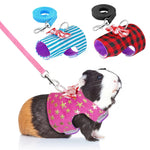 Hamster and Rabbit Harness Leash Set – Denim Bowknot Chest Strap Vest for Small Pets