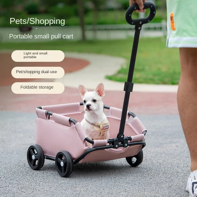 4-Wheel Lightweight Foldable Pet Stroller for Small and Medium Dogs and Cats