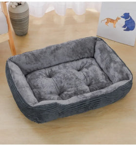 Plush square pet bed
