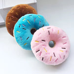 Soft Dog Donut Plush Toy - Interactive Chew & Squeaker for Small to Medium Dogs