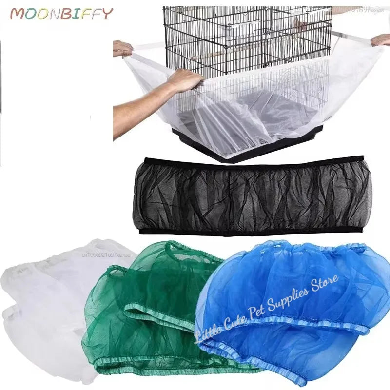 Mesh Bird Cage Cover – Stretchy Net Guard for Easy Cleaning and Protection