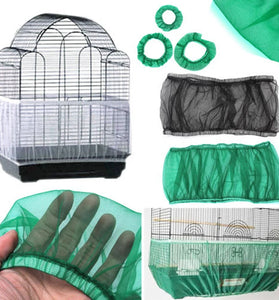 Seed Guard Nylon Mesh Bird Cage Cover – Soft, Easy-Cleaning with Airy Fabric for Parrots