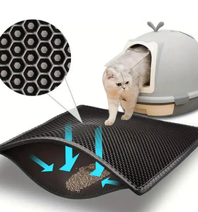 Waterproof Cat Litter Mat – Double Layer Trap
