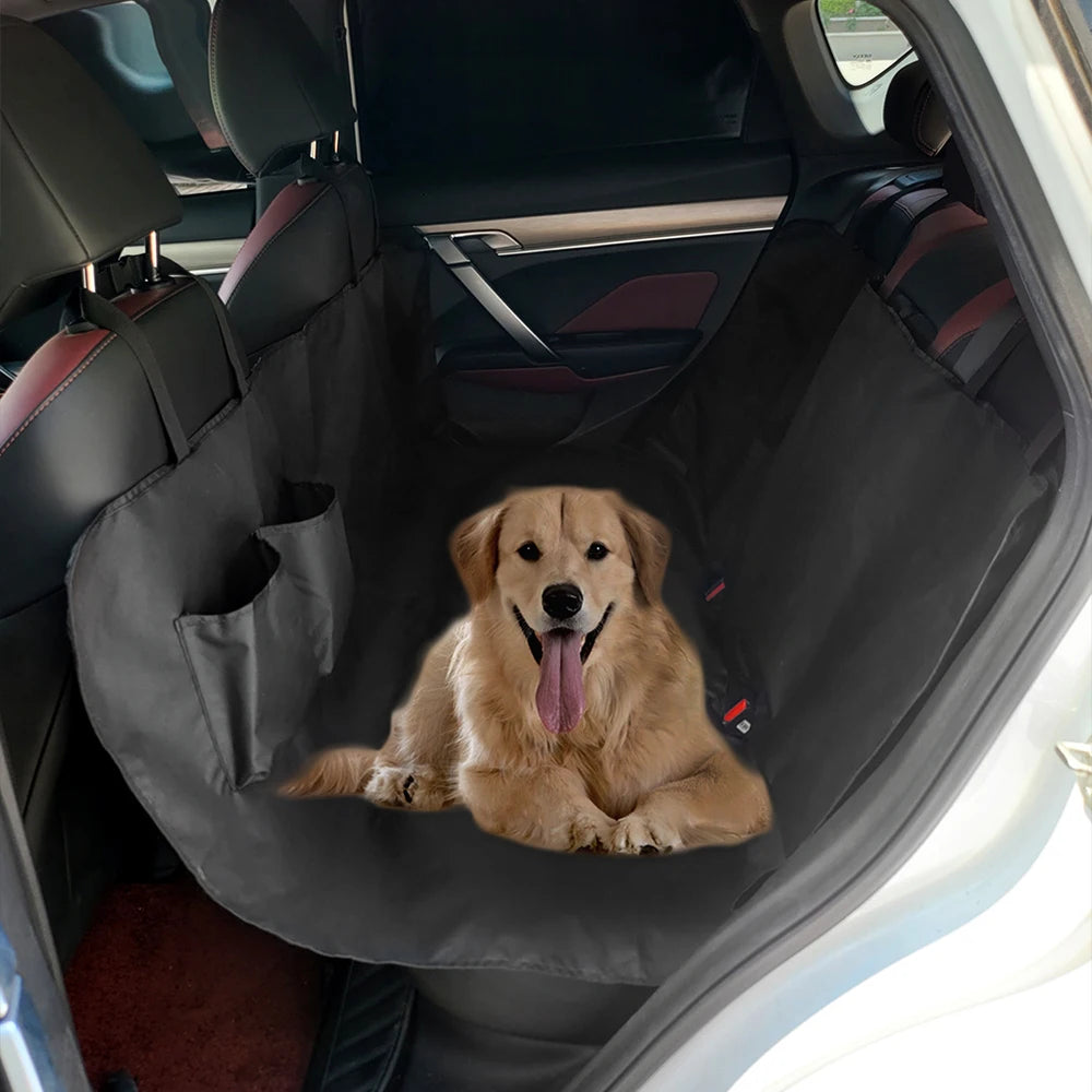 Waterproof 600D Dog Car Seat Cover with Storage Pocket