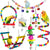 7-Piece Parrot Toy Set – Swing, Suspension Bridge, Ball, Bells, and Cage Accessories