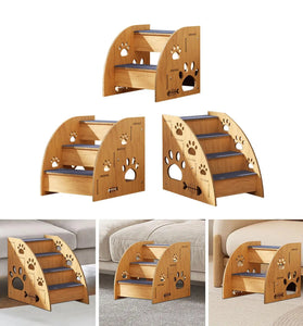 Wooden Pet Stairs Ramp – Portable Ladder for Older Dogs & Small Pets