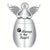 Small Keepsake Urn with Angel Wings - Mini Stainless Steel Cremation Urn for Ashes