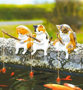 Fishing Cat Aquarium Decoration - Small Fish Tank Landscaping Ornament