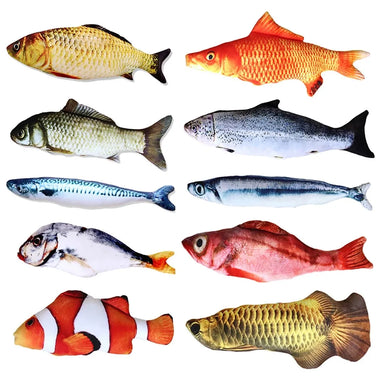 Plush Catnip Fish Toy - Non-Electric Interactive Tease Toy for Cats