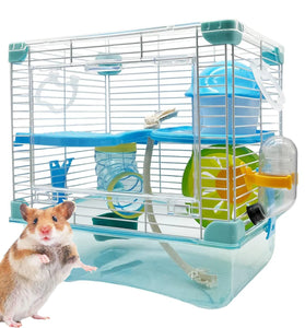 2-Layer Hamster Cage with Tubes & Accessories