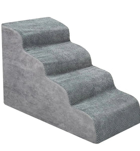 4-Step Pet Stairs – Anti-Slip Ramp Ladder for Small Dogs & Cats, Removable