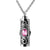 Crystal Cremation Urn Necklace - Stainless Steel Keepsake Pendant for Human Ashes with Flower Design