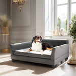 Luxurious Extra-Large Dog Sofa with Microfiber Leather, Snuggle Lounge, and Removable Cushion