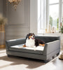 Luxurious Extra-Large Dog Sofa with Microfiber Leather, Snuggle Lounge, and Removable Cushion