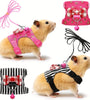 2pcs Hamster Harness & Leash Set - Padded Vest with Bow Bells