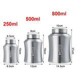 Pet Memorial Urn - Stainless Steel Cremation Jar for Pet & Human Ashes, 250/500/800ml Storage Casket