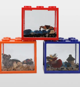 Creative Fish Tank - Stackable Mini Aquarium with 6 Ventilation Holes for Desktop & Home Decor