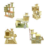 Wooden Hamster Villa House & Climbing Toy for Small Pets