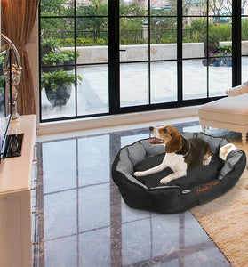 Large Soft Dog Bed with Waterproof Oxford Cover and Removable Cushion