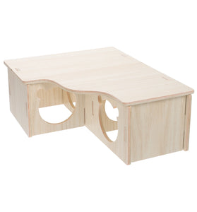 Wooden Hamster & Guinea Pig House with Decorative Nest