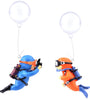 2-Pack Floating Diver Aquarium Ornaments (Orange & Blue)
