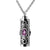 Crystal Cremation Urn Necklace - Stainless Steel Keepsake Pendant for Human Ashes with Flower Design