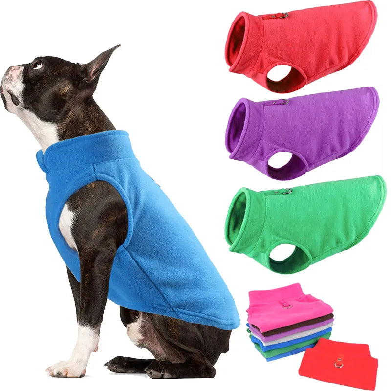 Winter Fleece Dog Coat & Jacket - Warm Vest with D-Ring for Chihuahua, French Bulldog, Yorkie & Puppies
