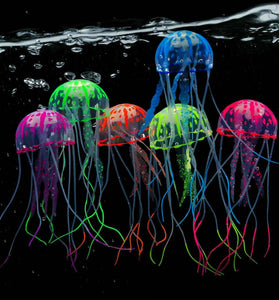 Colorful Glowing Jellyfish Aquarium Decor - Silicone Submarine Ornament