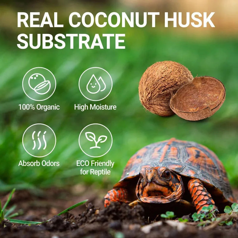 Natural Coconut Chip Bedding - Compressed Coco Husk Substrate for Reptiles & Terrariums