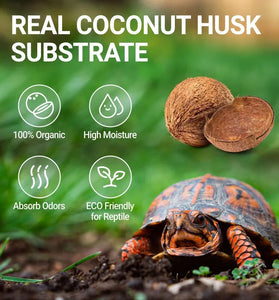 Natural Coconut Chip Bedding - Compressed Coco Husk Substrate for Reptiles & Terrariums