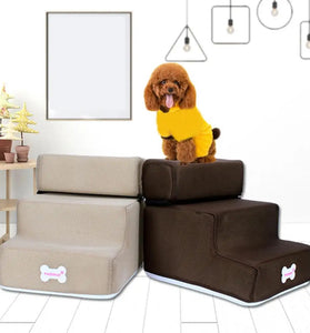 3-Step Pet Stairs – Anti-Slip Ramp Ladder for Small Dogs & Cats, Removable