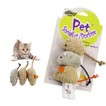 3Pcs Plush Simulation Mouse Cat Toy - Bite-Resistant & Interactive