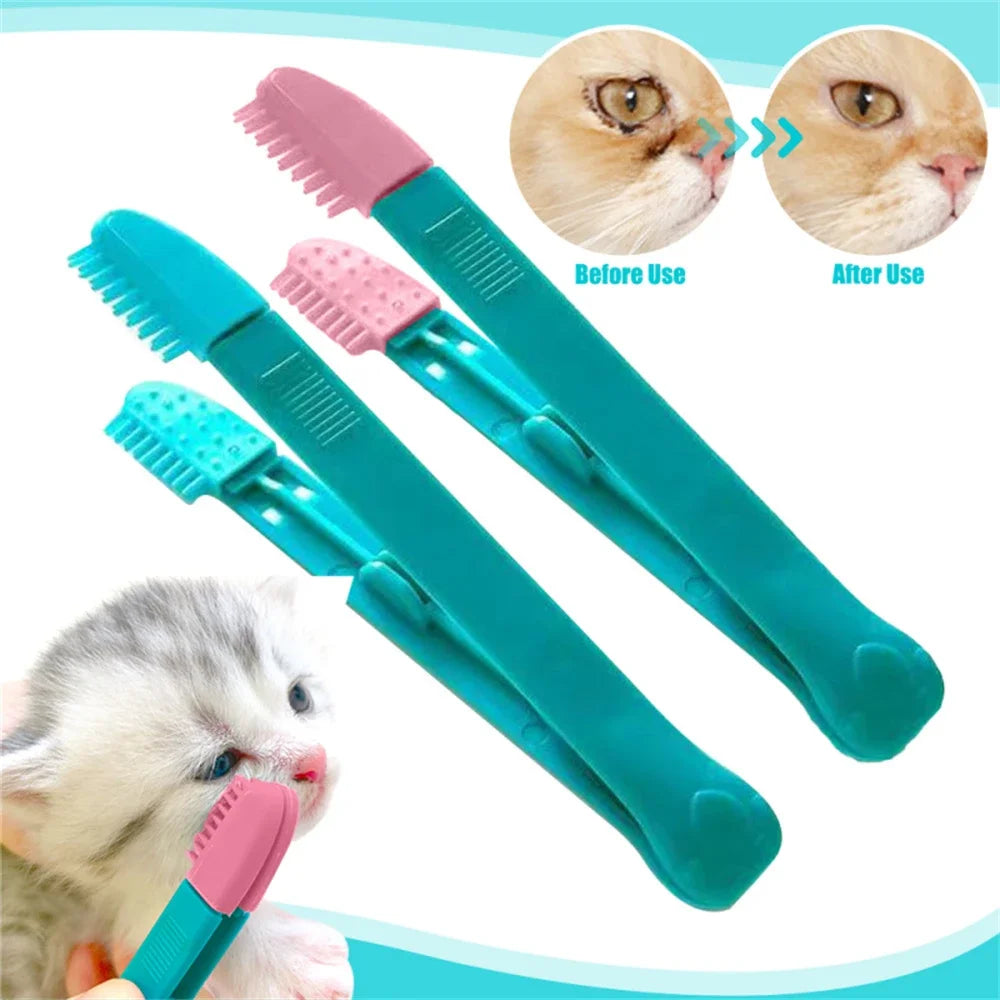 Puppy Joy Soft Pet Eye Care Brush for Dogs & Cats