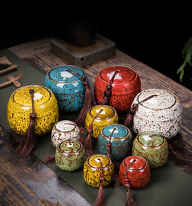 New Color Ceramic Memorial Pet Urn - Large Canister for Pet & Human Ashes, Keepsake Burial Jar