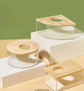Hamster Sand Bath House - Anti-Spill Shower & Toilet Container