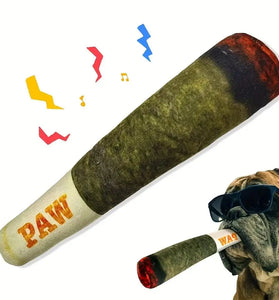 Interactive Dog Cigar Toy - Squeaky & Durable Plush Chew for Puppies