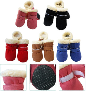 4pcs Waterproof Winter Dog Shoes - Warm Boots for Small & Medium Dogs, Chihuahua, Yorkshire