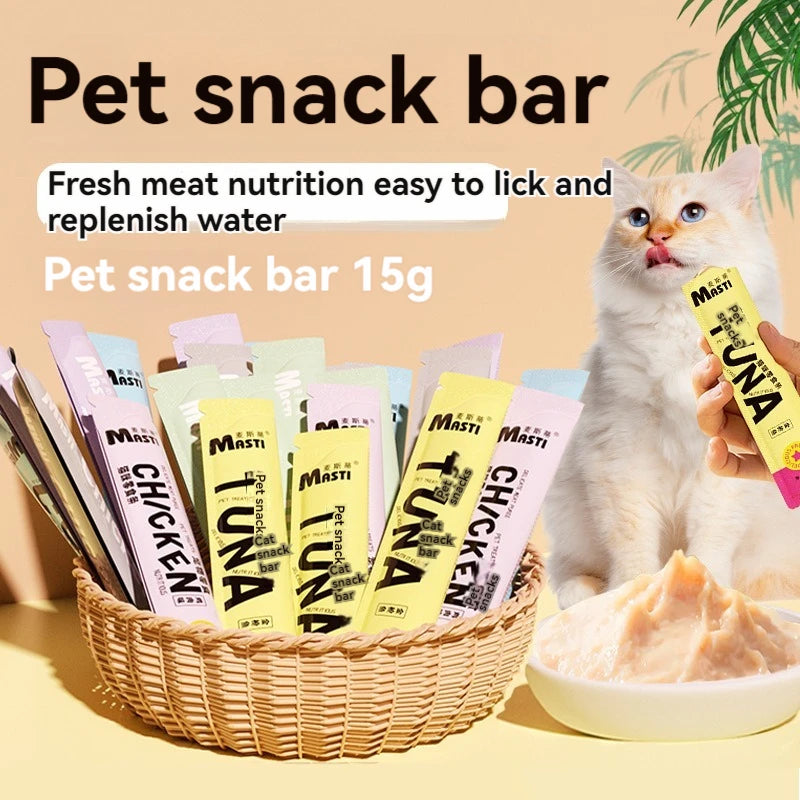 10pcs Tuna & Chicken Cat Stripes Snacks